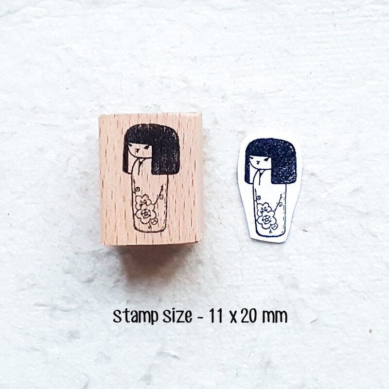 Japanese Kokeshi Dolls Scrapbooking Wooden Stamp