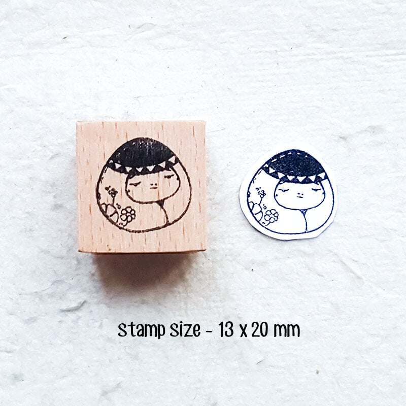 Japanese Kokeshi Dolls Scrapbooking Wooden Stamp