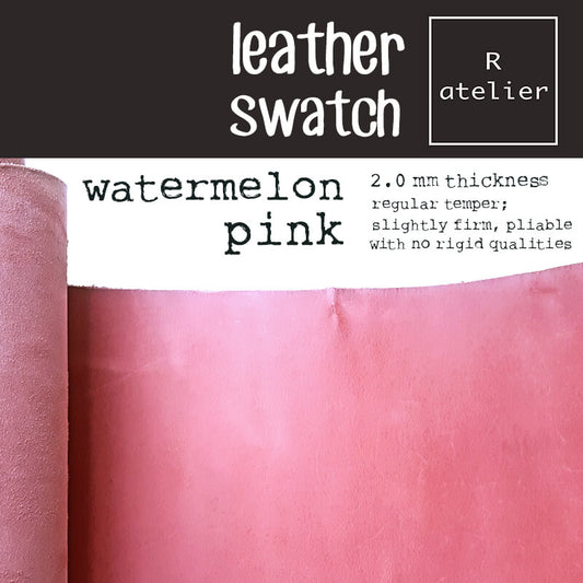Leather Swatch - Watermelon Pink