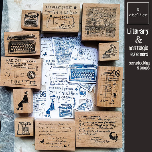 Literary & Nostalgia Ephemera Scrapbooking Wooden Stamp
