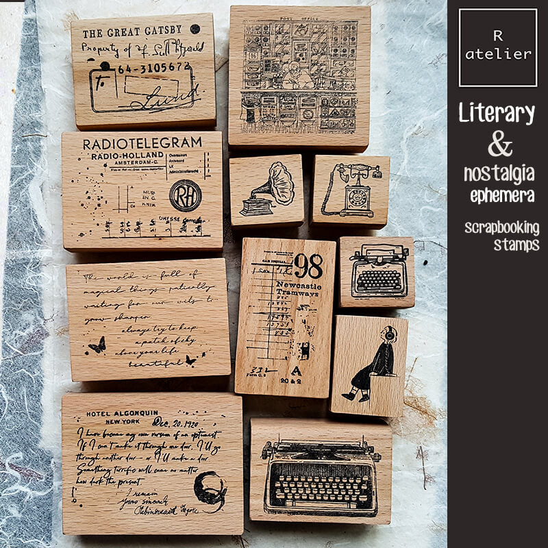 Literary & Nostalgia Ephemera Scrapbooking Wooden Stamp