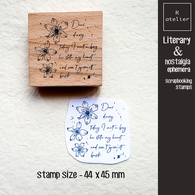 Literary & Nostalgia Ephemera Scrapbooking Wooden Stamp