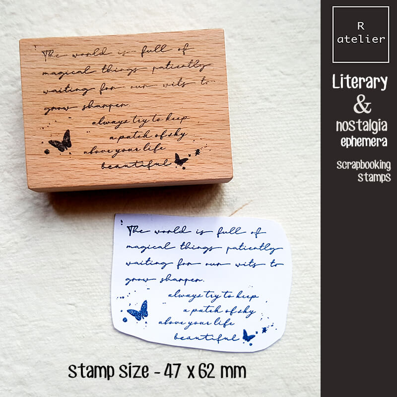 Literary & Nostalgia Ephemera Scrapbooking Wooden Stamp