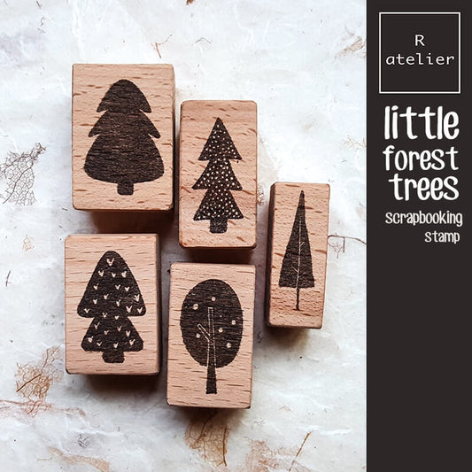 Little Forest Trees Scrapbooking Wooden Stamp