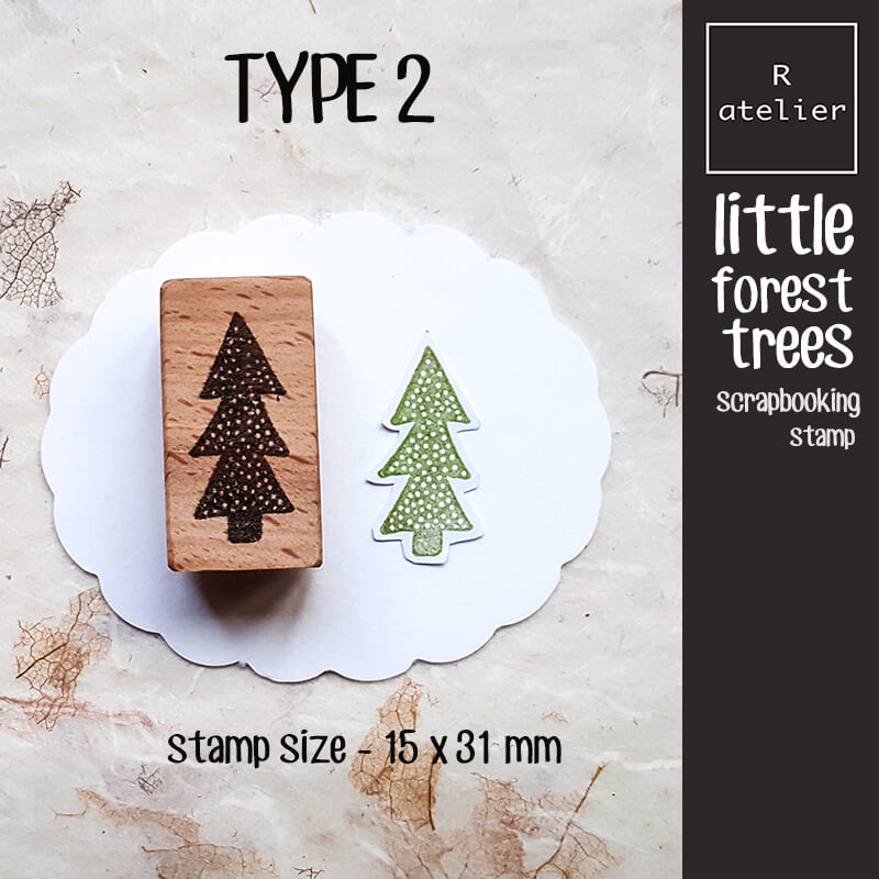 Little Forest Trees Scrapbooking Wooden Stamp