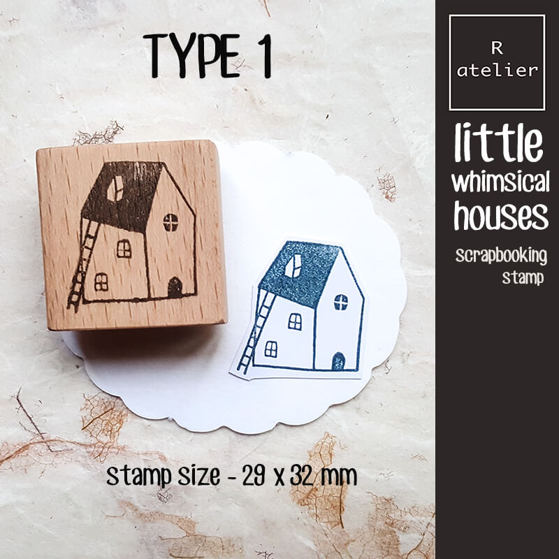 Little Whimsical Houses Scrapbooking Wooden Stamp
