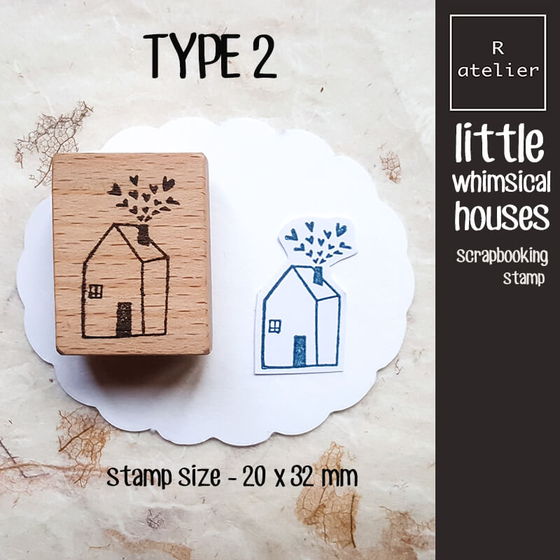 Little Whimsical Houses Scrapbooking Wooden Stamp