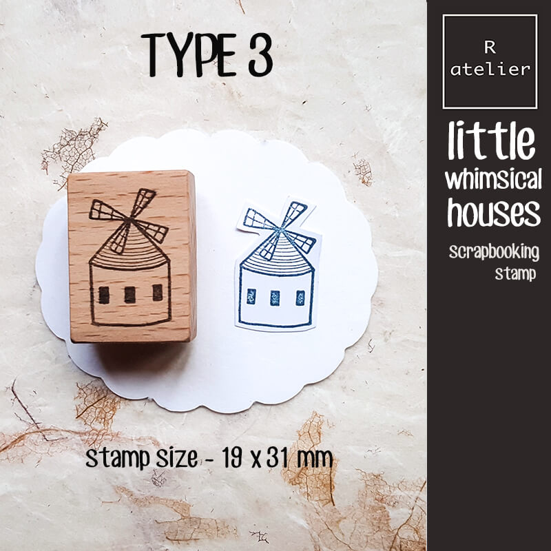 Little Whimsical Houses Scrapbooking Wooden Stamp