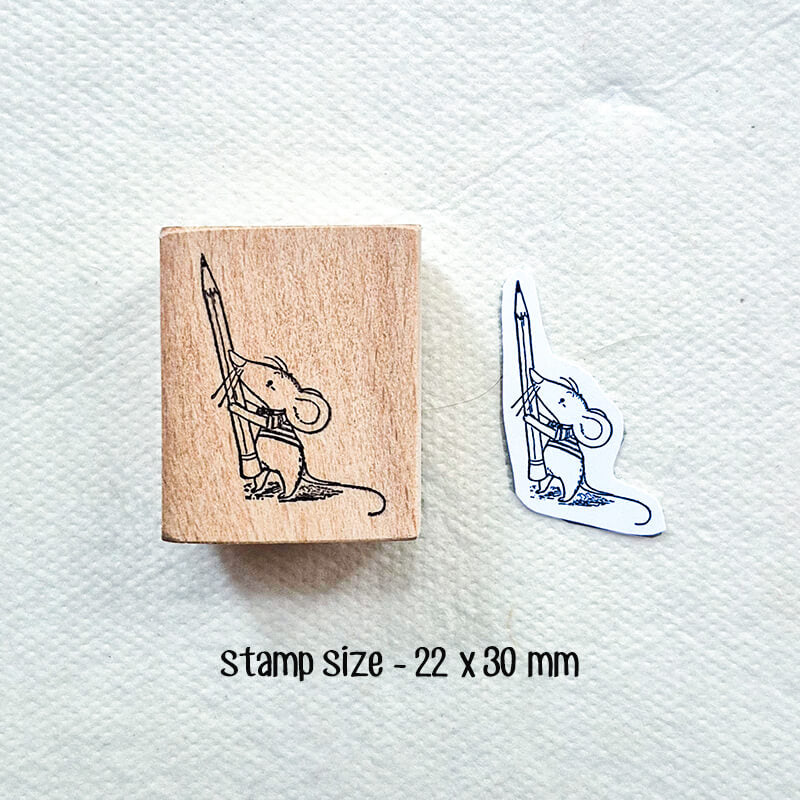 Bookworm Book Lovers Scrapbooking Wooden Stamp