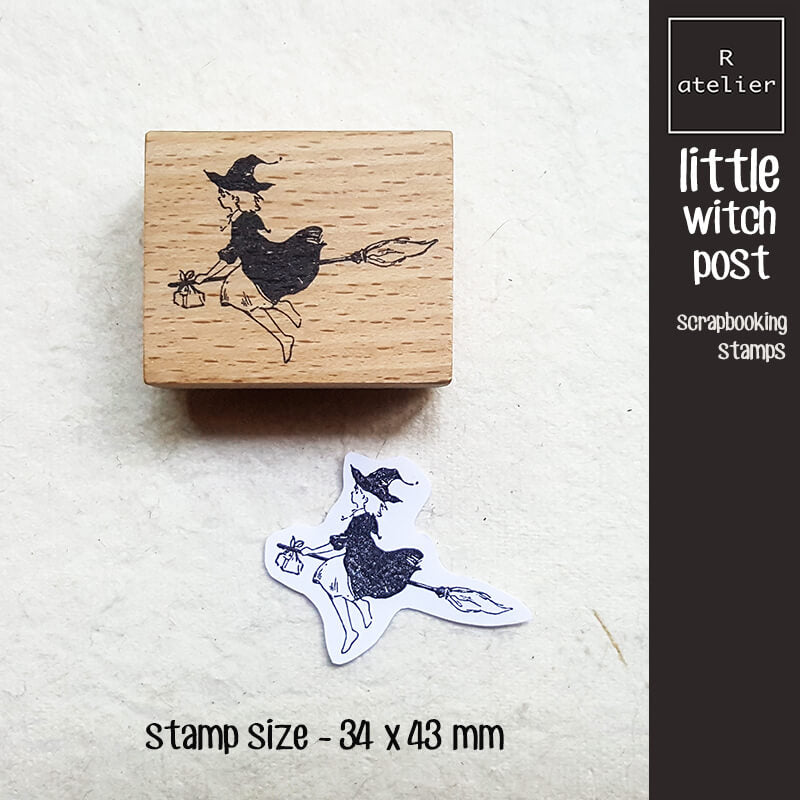 Little Witch Post Halloween Scrapbooking Wooden Stamp