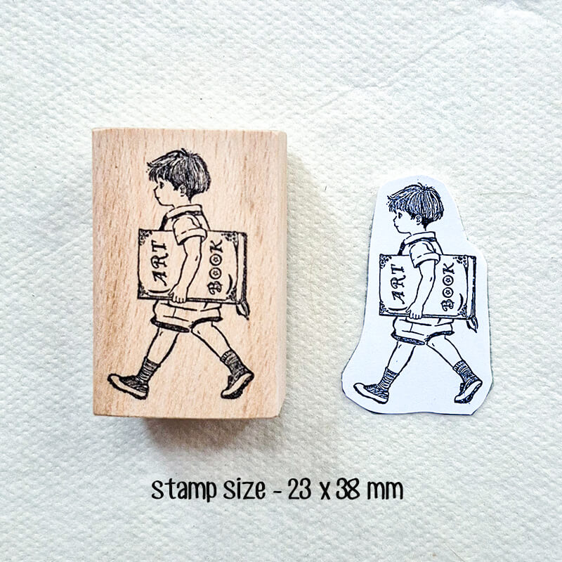 Bookworm Book Lovers Scrapbooking Wooden Stamp