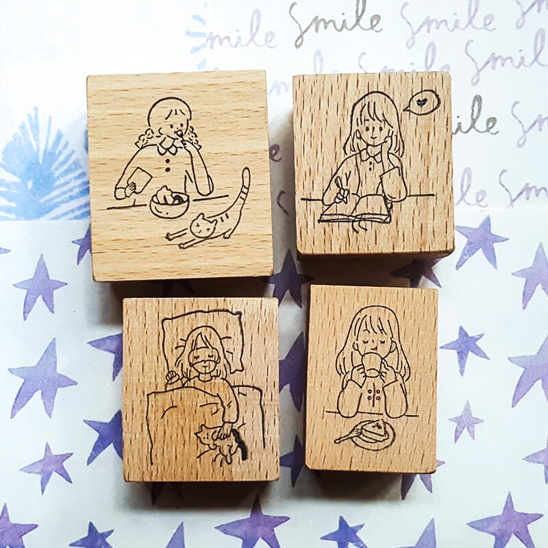 Me Time Self-Care Scrapbooking Wooden Stamp