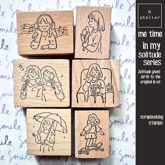 Me Time Self-Care Daily Life Scrapbooking Wooden Stamp