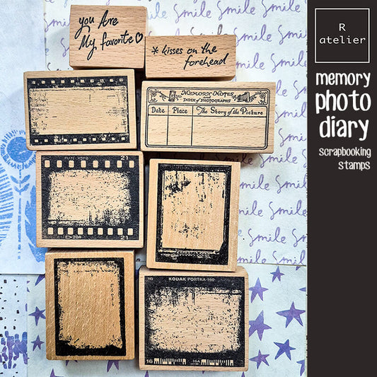 Memory Photo Diary Memorable Moments Scrapbooking Wooden Stamp