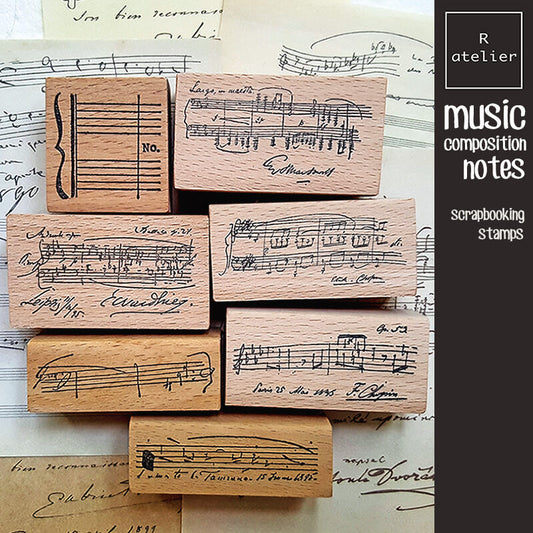 Musical Composition Music Notes Scrapbooking Wooden Stamp