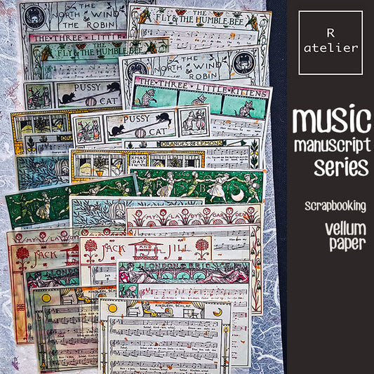 Music Manuscript Series | Scrapbooking Vellum Paper Stickers Kit