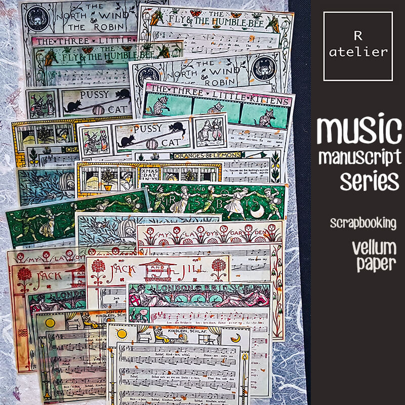 Music Manuscript Series | Scrapbooking Vellum Paper Stickers Kit