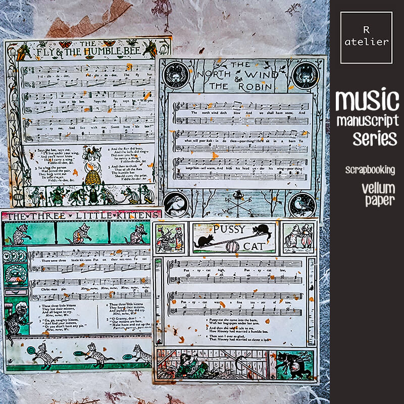 Music Manuscript Series | Scrapbooking Vellum Paper Stickers Kit