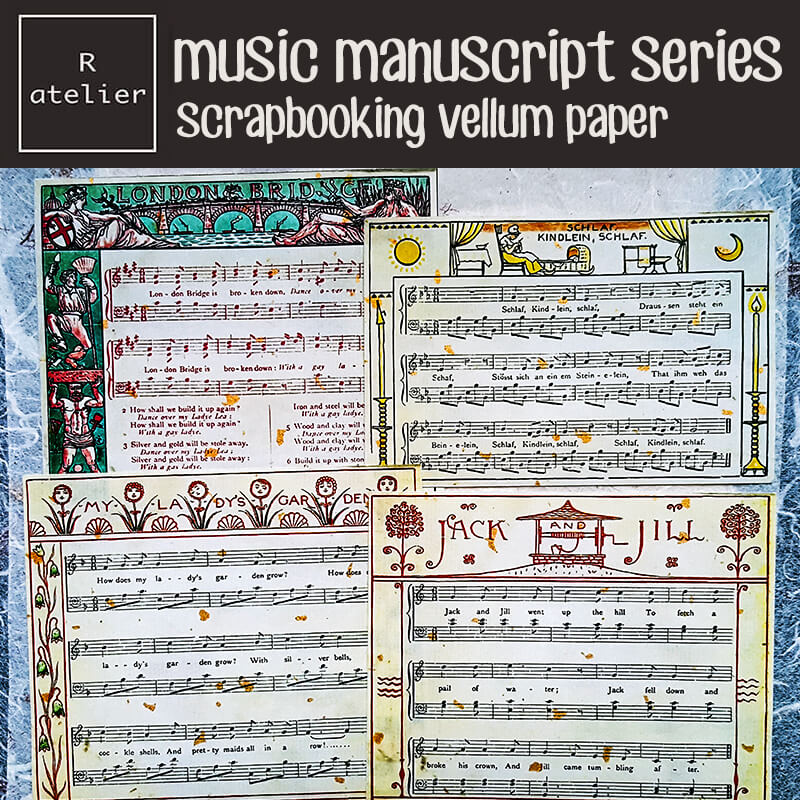 Music Manuscript Series | Scrapbooking Vellum Paper Stickers Kit