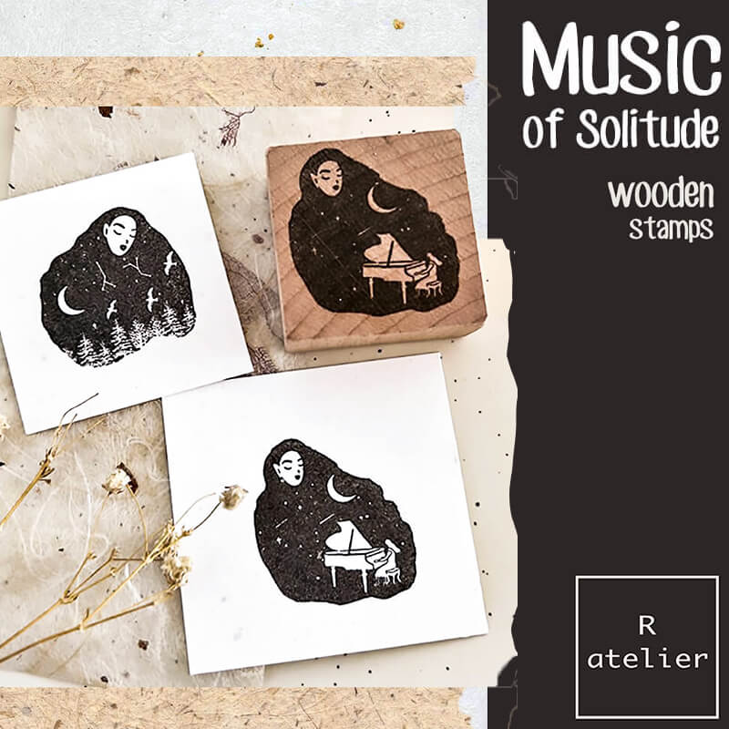 Music of Solitude Scrapbooking Wooden Stamps