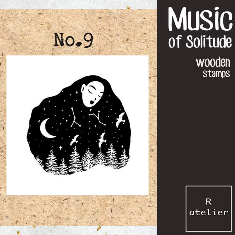 Music of Solitude Scrapbooking Wooden Stamps