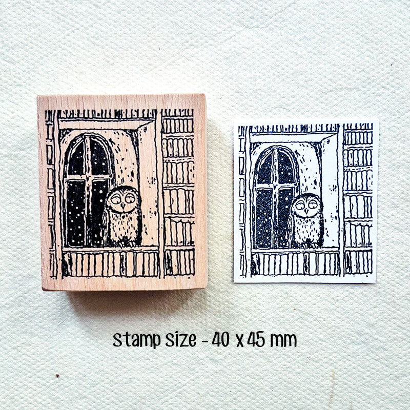 Bookworm Book Lovers Scrapbooking Wooden Stamp