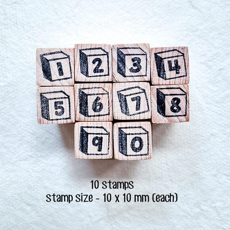 Retro Numbers Numerals Typewriter Keys Scrapbooking Wooden Stamp