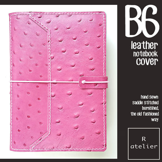 R.atelier B6 / B6 Slim TN Leather Folio | Ostrich Pink