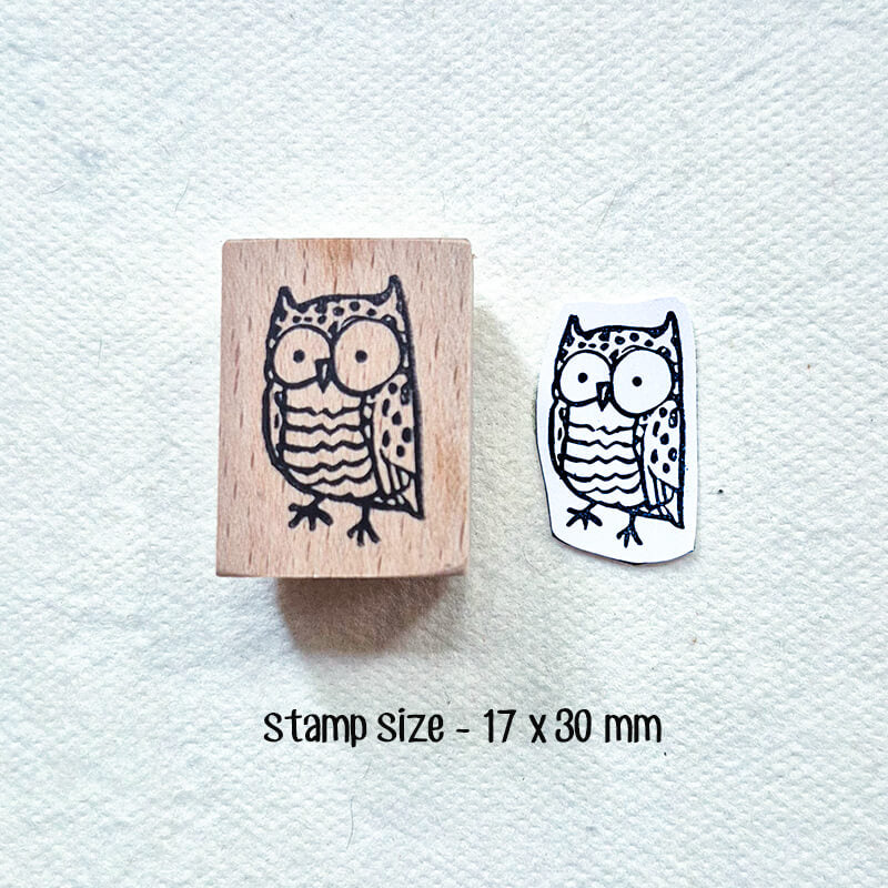 Whimsical Owls Scrapbooking Wooden Stamp