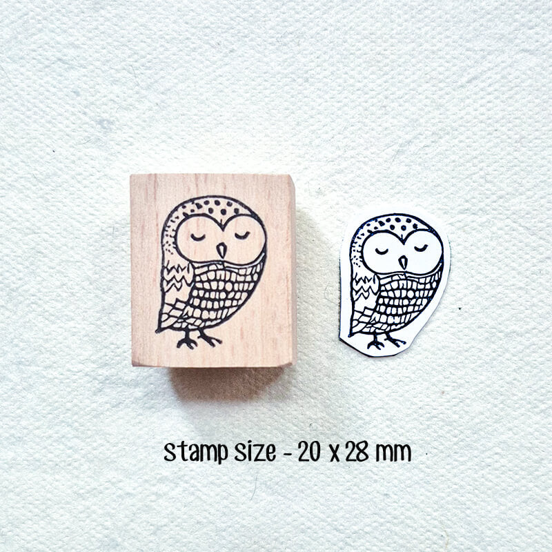 Whimsical Owls Scrapbooking Wooden Stamp
