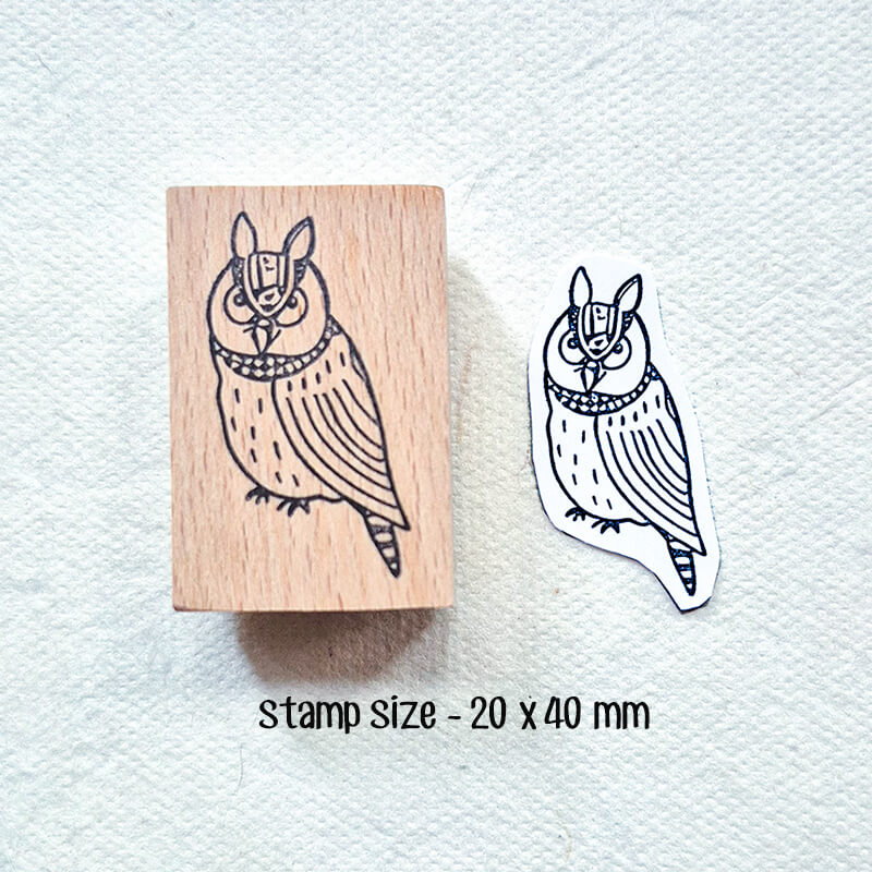 Whimsical Owls Scrapbooking Wooden Stamp