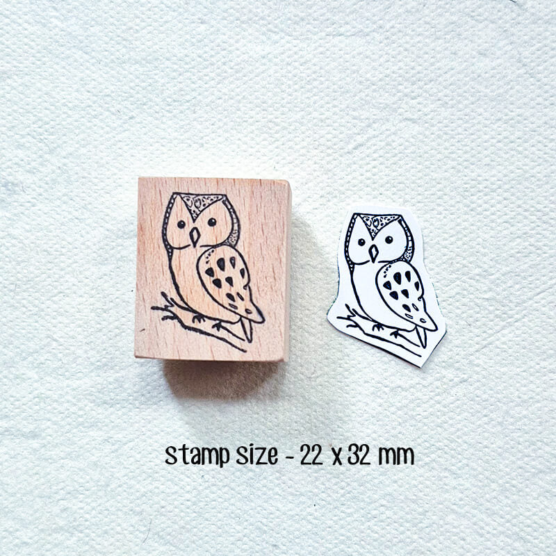 Whimsical Owls Scrapbooking Wooden Stamp