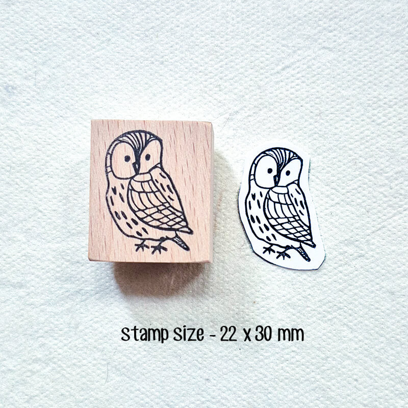 Whimsical Owls Scrapbooking Wooden Stamp