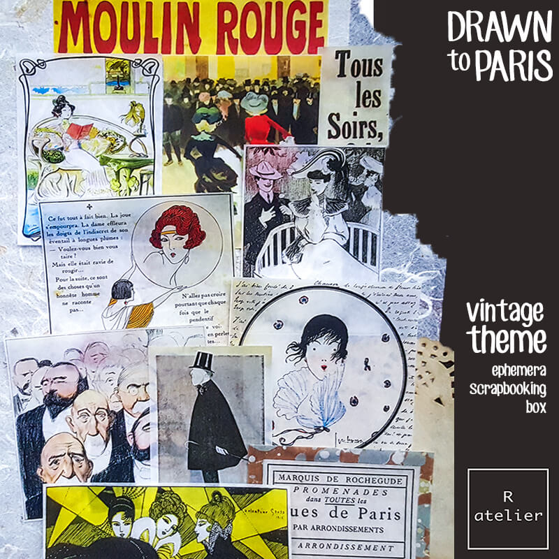 Drawn to Paris Junk Journal Scrapbooking Craft Box