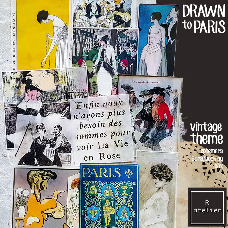 Drawn to Paris Junk Journal Scrapbooking Craft Box