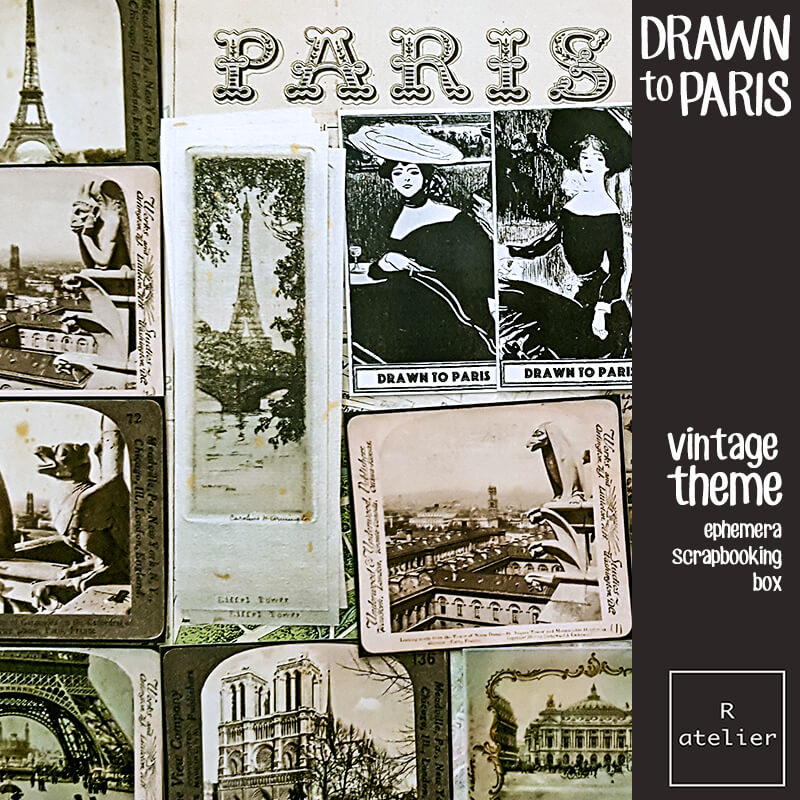 Drawn to Paris Junk Journal Scrapbooking Craft Box