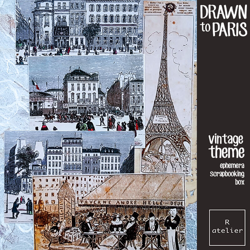 Drawn to Paris Junk Journal Scrapbooking Craft Box