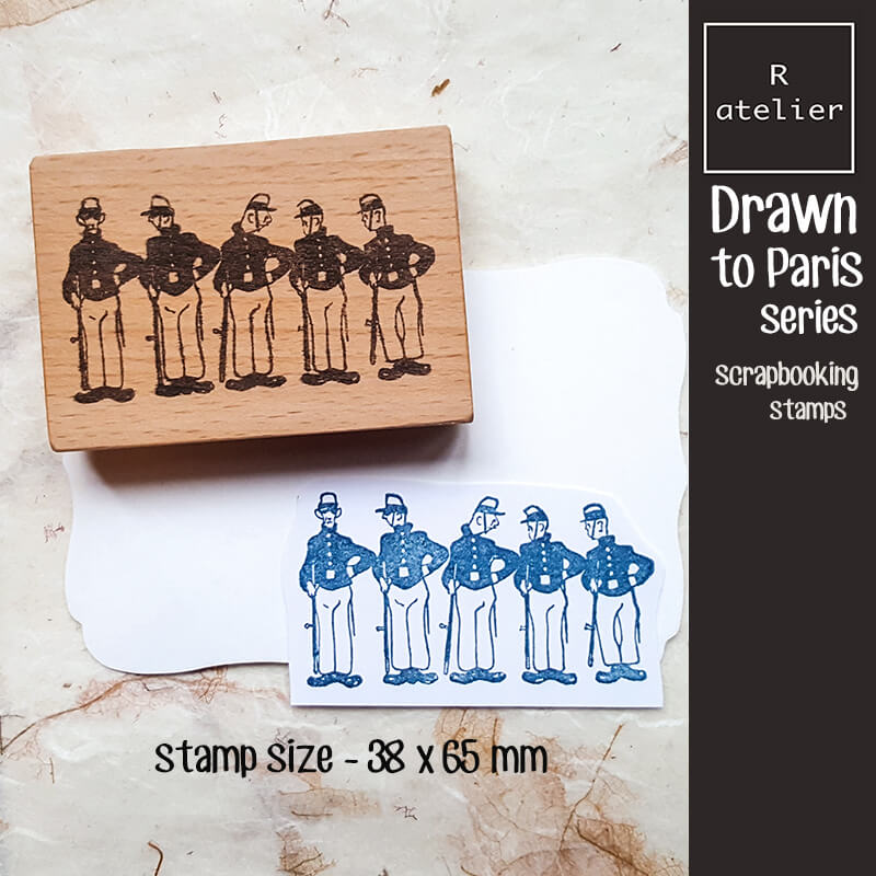 Drawn to Paris City Scene Scrapbooking Wooden Stamp
