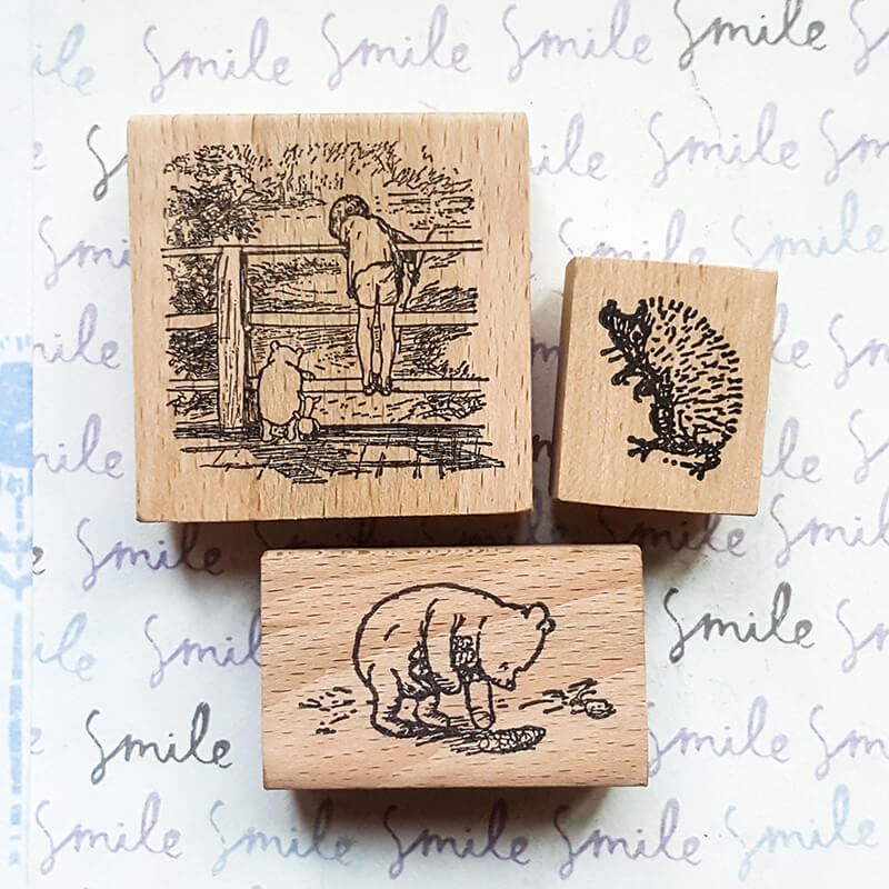 Little Pooh Bear Story Scrapbooking Wooden Stamp