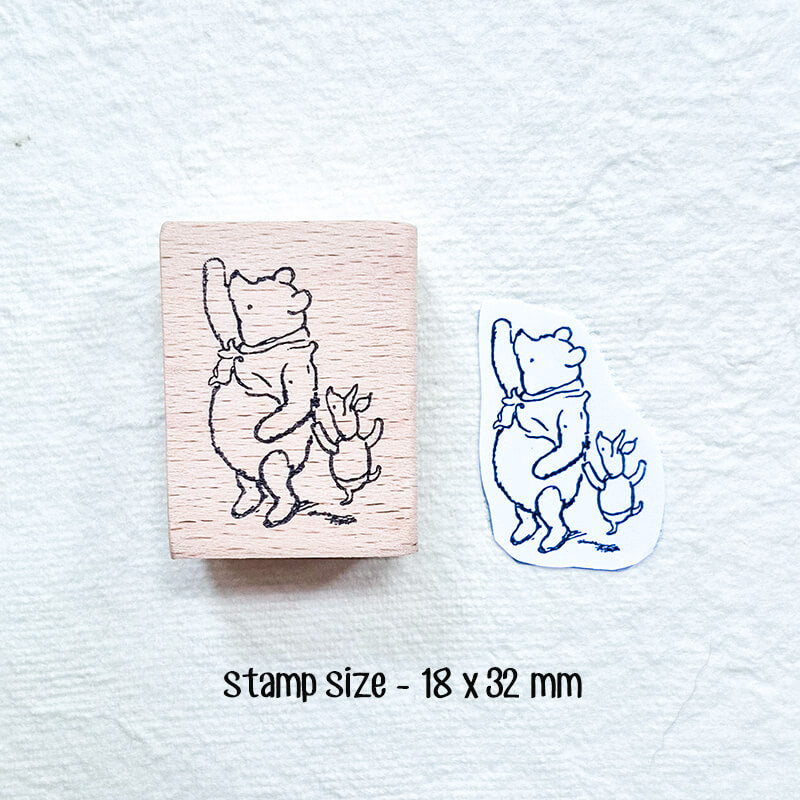 Little Pooh Bear Story Scrapbooking Wooden Stamp