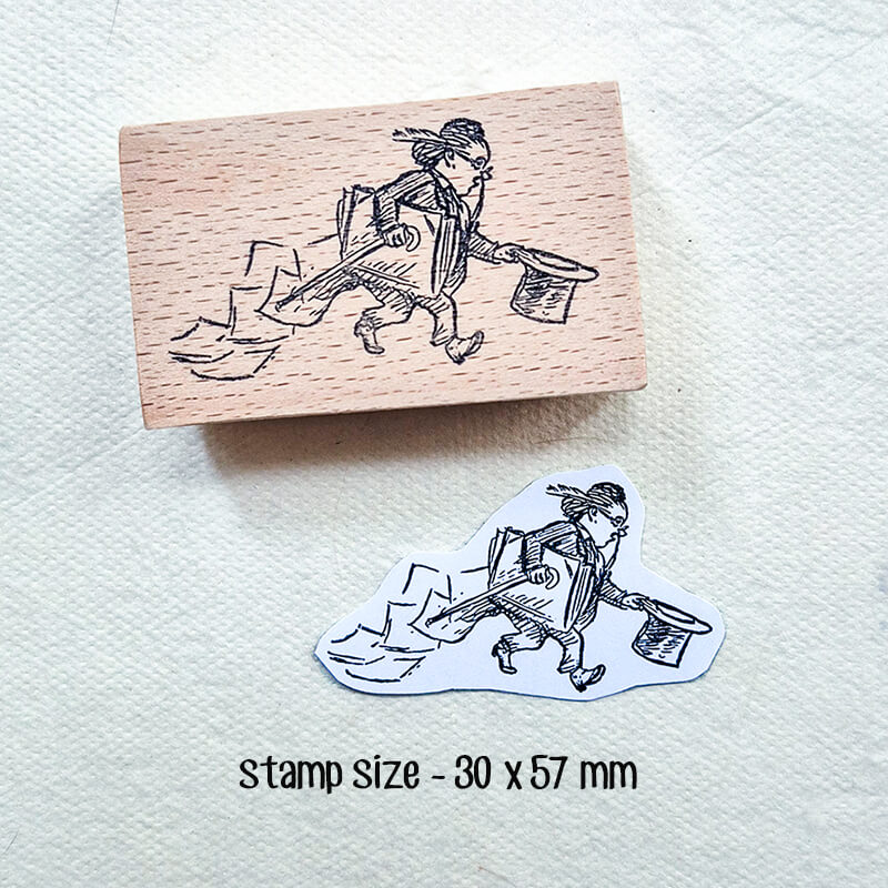 Bookworm Book Lovers Scrapbooking Wooden Stamp
