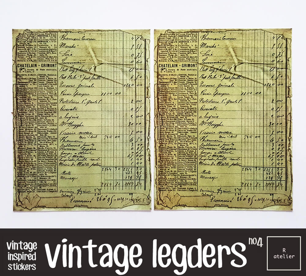 Vintage Ledgers Scrapbooking Washi Stickers