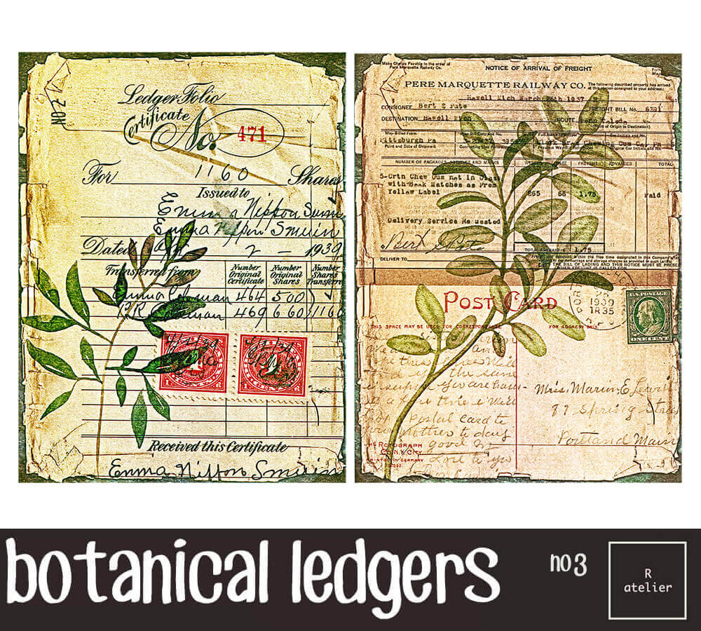 Botanical Ledgers | Scrapbooking Washi Stickers