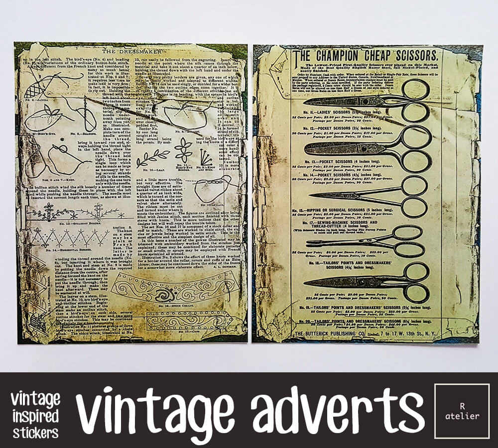 Vintage Adverts Scrapbooking Washi Stickers