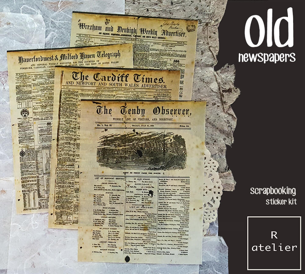 Old Newspapers Scrapbooking Washi Stickers