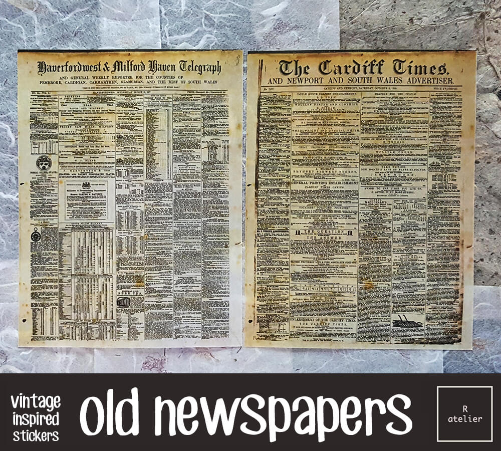 Old Newspapers Scrapbooking Washi Stickers