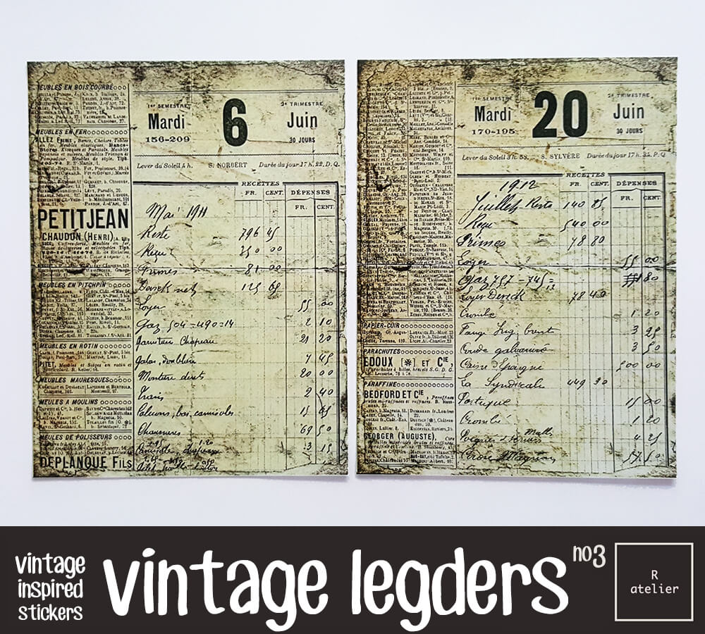 Vintage Ledgers Scrapbooking Washi Stickers