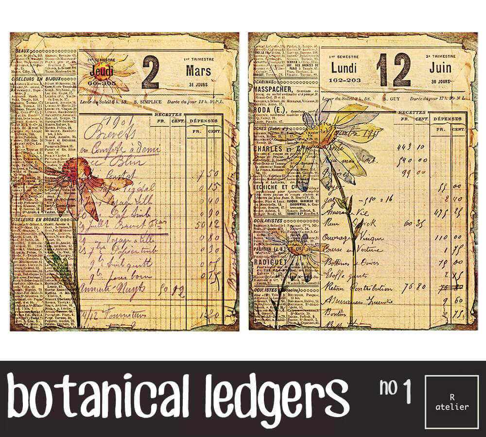 Botanical Ledgers | Scrapbooking Washi Stickers