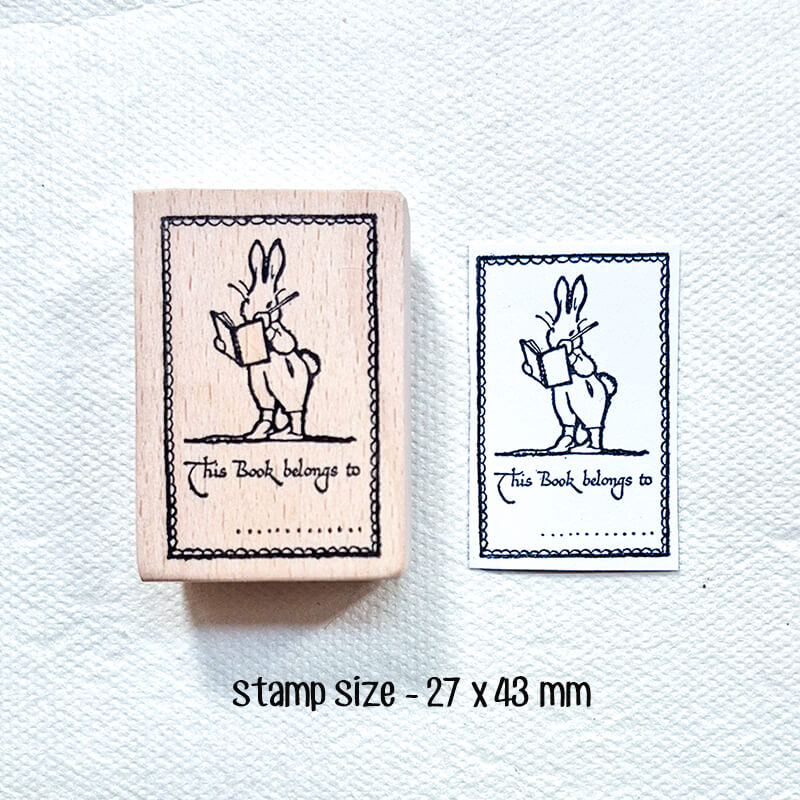 Bookworm Book Lovers Scrapbooking Wooden Stamp