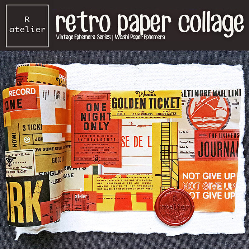 Retro Washi Scrapbooking Paper Collage